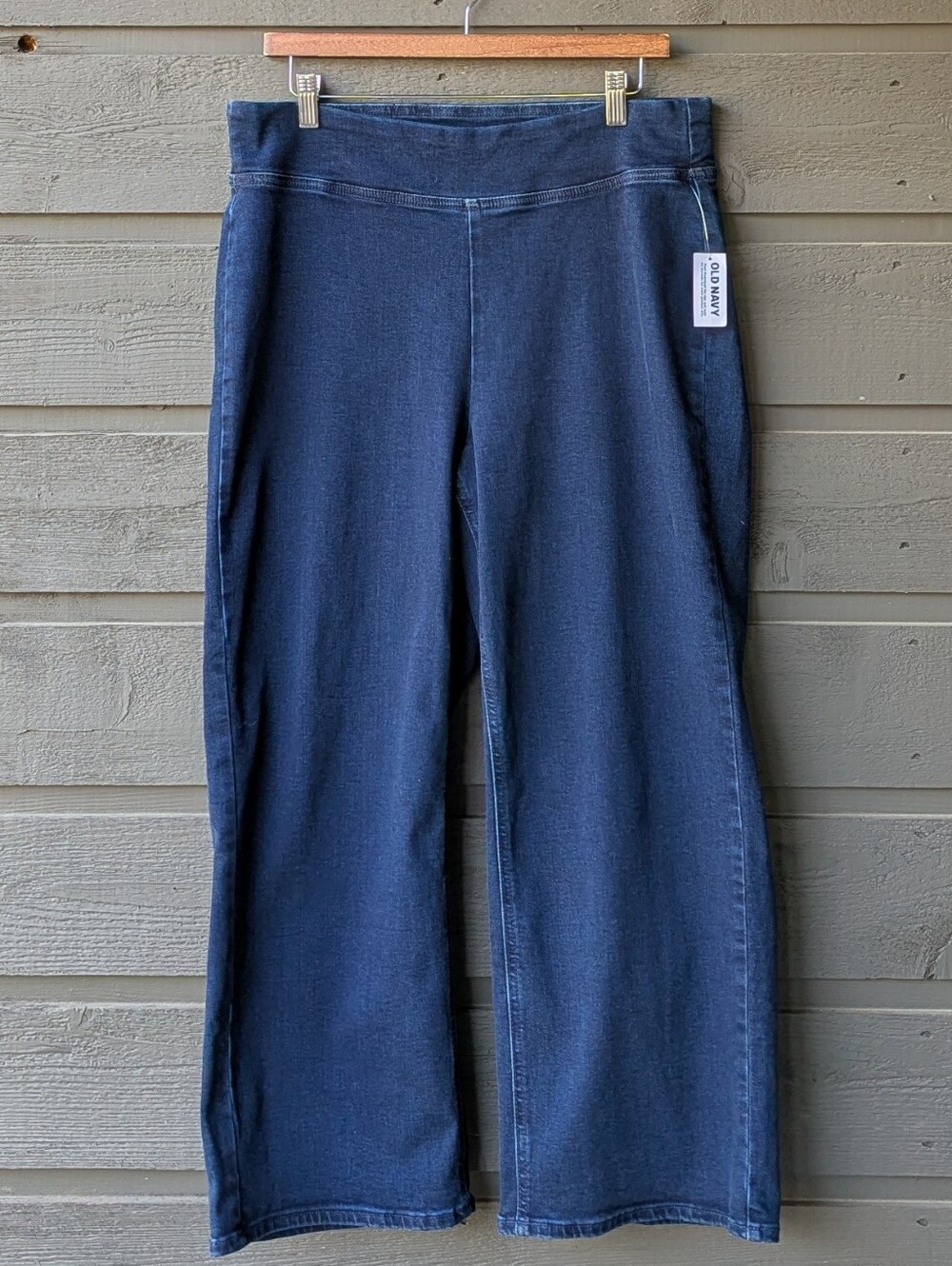 NWT Old Navy High-Rise Weekender Wide Leg Jeans Size 14 Dark Wash Stretch Denim